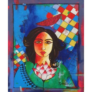 Zohaib Rind, 14 x 18 Inch, Acrylic On Canvas, Figurative Painting, AC-ZR-175
